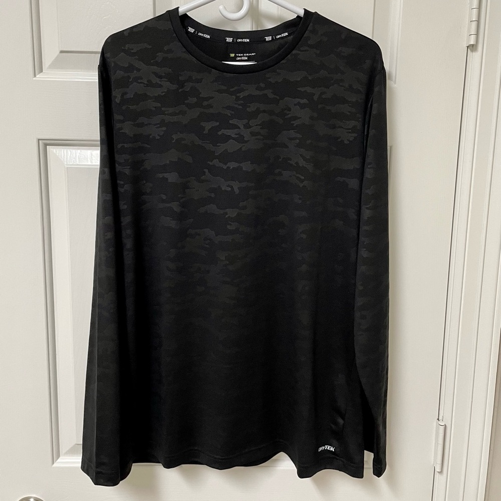 Tek Gear Dry Tek Black Camouflage Long Sleeve T-Shirt